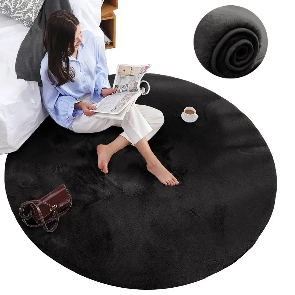 Rabbit Strado 80x80 Black round rug