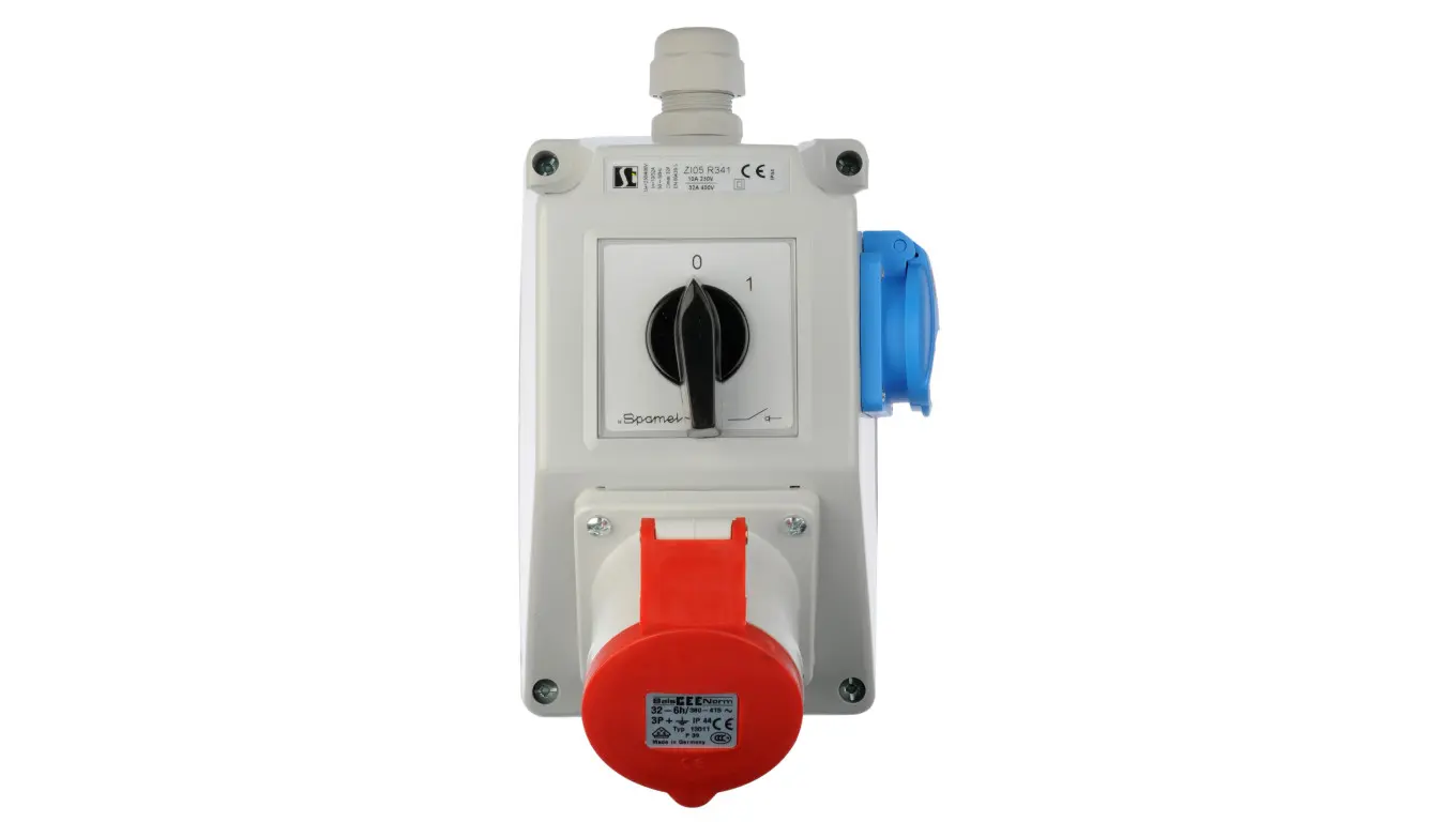 Installation kit with socket 32A 4P+2P+Z