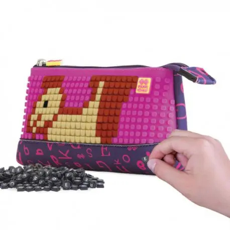 Neoprene zipper pencil case with purple