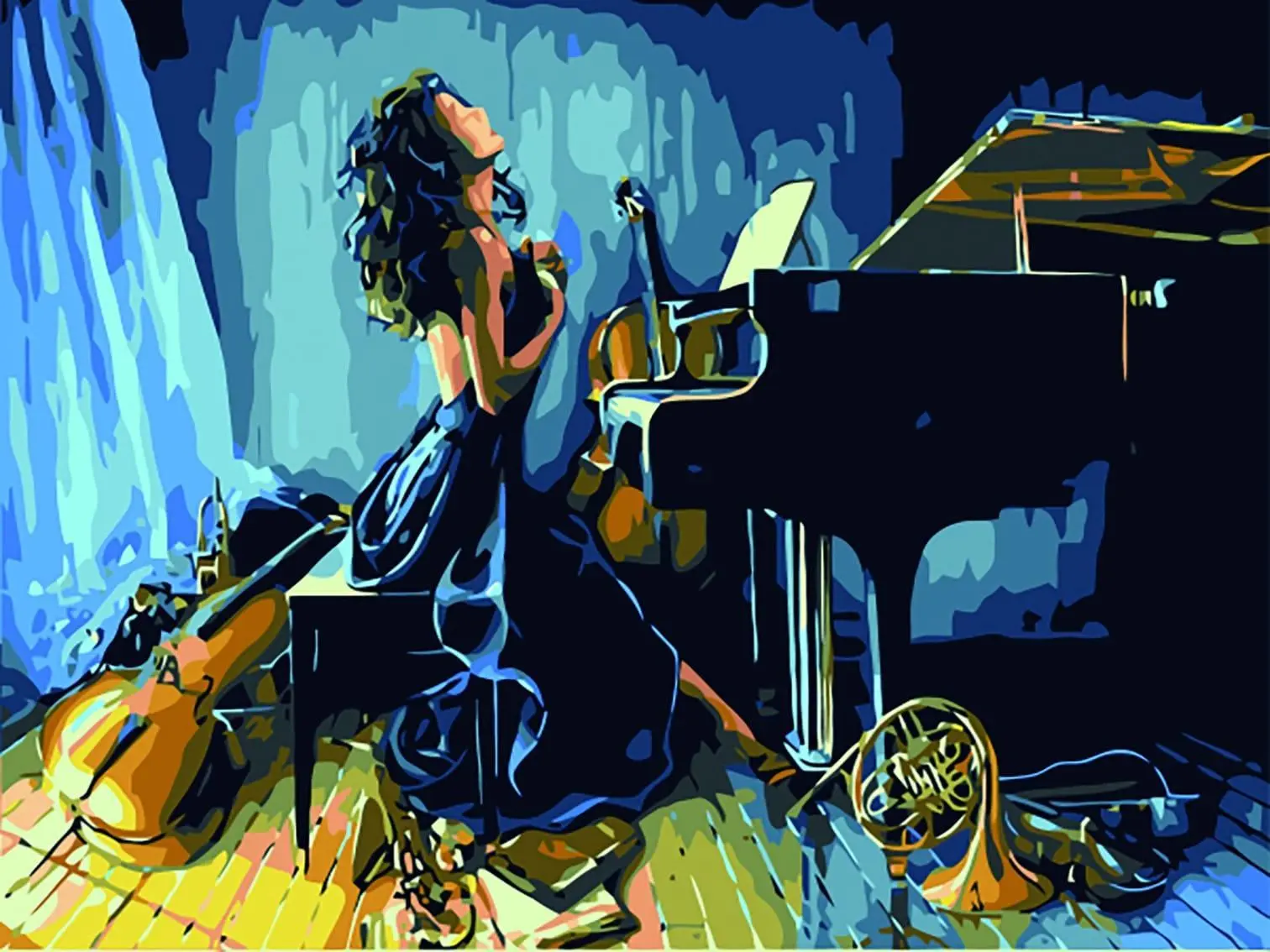 Painting by numbers - Piano player