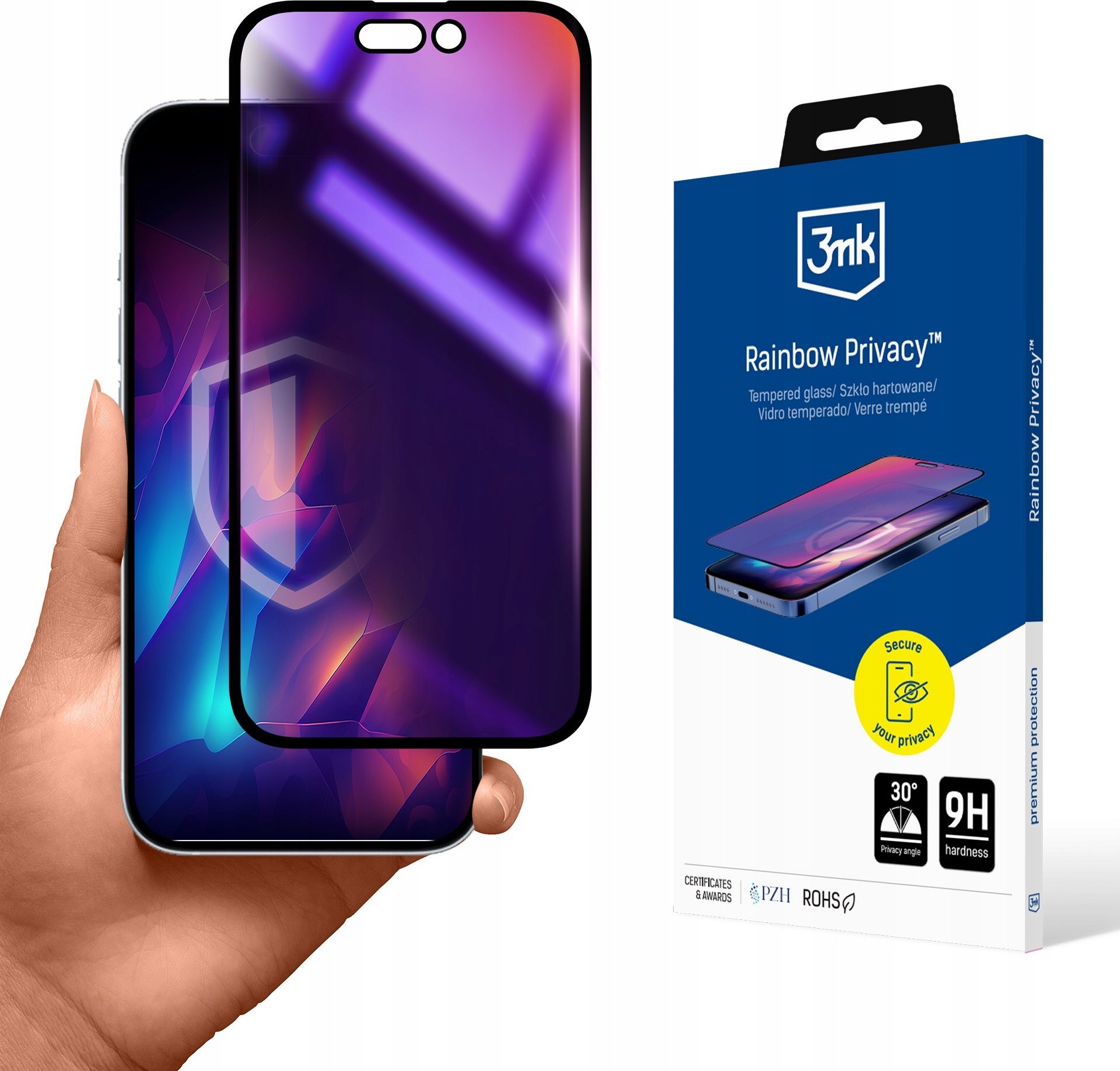 3MK Rainbow Privacy iPhone 14 Pro 14143785 (5903108586283) aizsardzība ekrānam mobilajiem telefoniem 3MK Rainbow Privacy iPhone 14 Pro 14143785 (5903108586283) aizsardzība ekrānam mobilajiem telefoniem