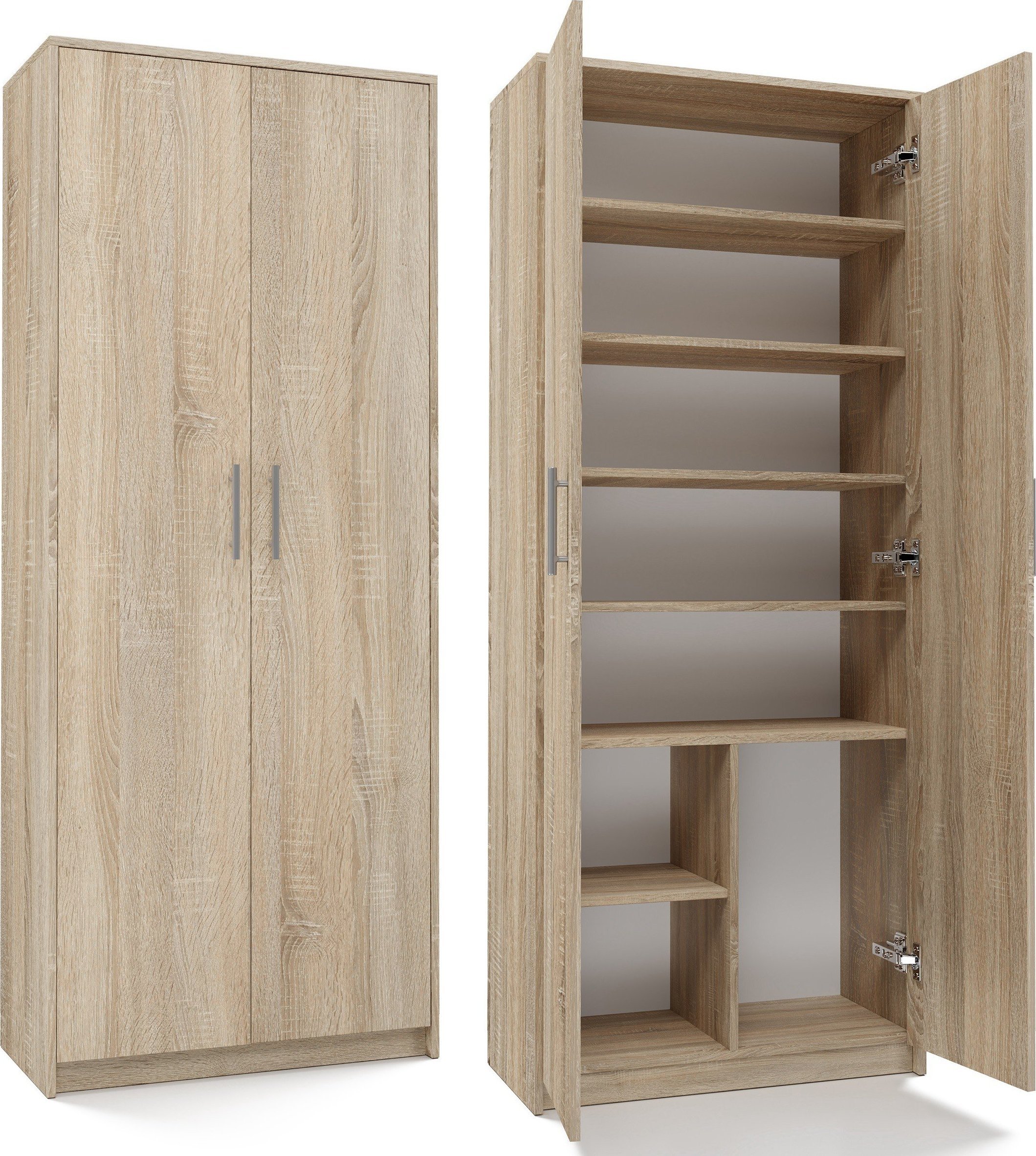 Filing cabinet OLIV 2D 74x35x180 cm, sonoma