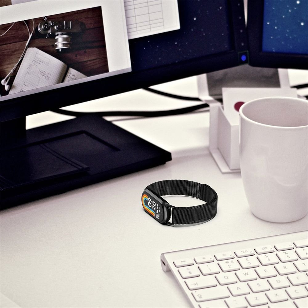 Tech-Protect watch strap MilaneseBand Xiaomi Smart Band 8, black 9490713935156 Viedais pulkstenis, smartwatch