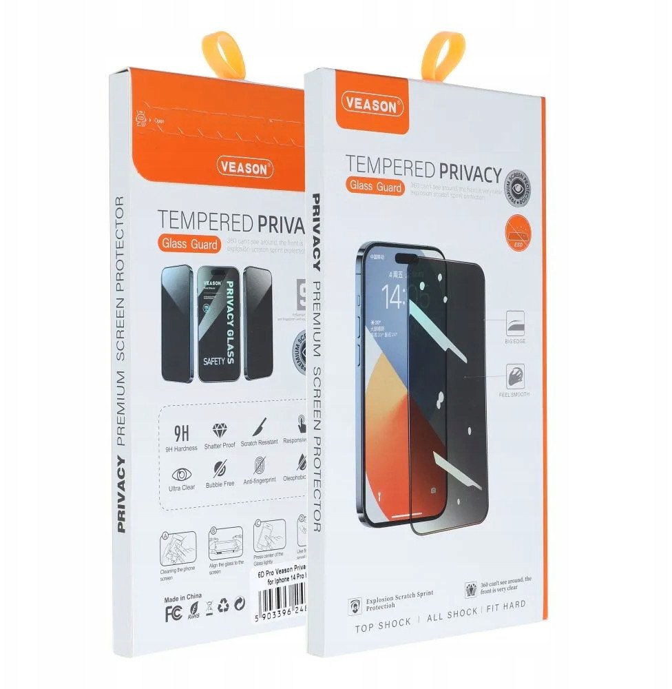 TelForceOne Szklo Hartowane 6D Pro Veason Privacy Glass - do Iphone 13 Pro Max / 14 Plus czarny 15099408 (5903396248603) aizsardzība ekrānam mobilajiem telefoniem TelForceOne Szklo Hartowane 6D Pro Veason Privacy Glass - do Iphone 13 Pro Max / 14 Plus czarny 15099408 (5903396248603) aizsardzība ekrānam mobilajiem telefoniem