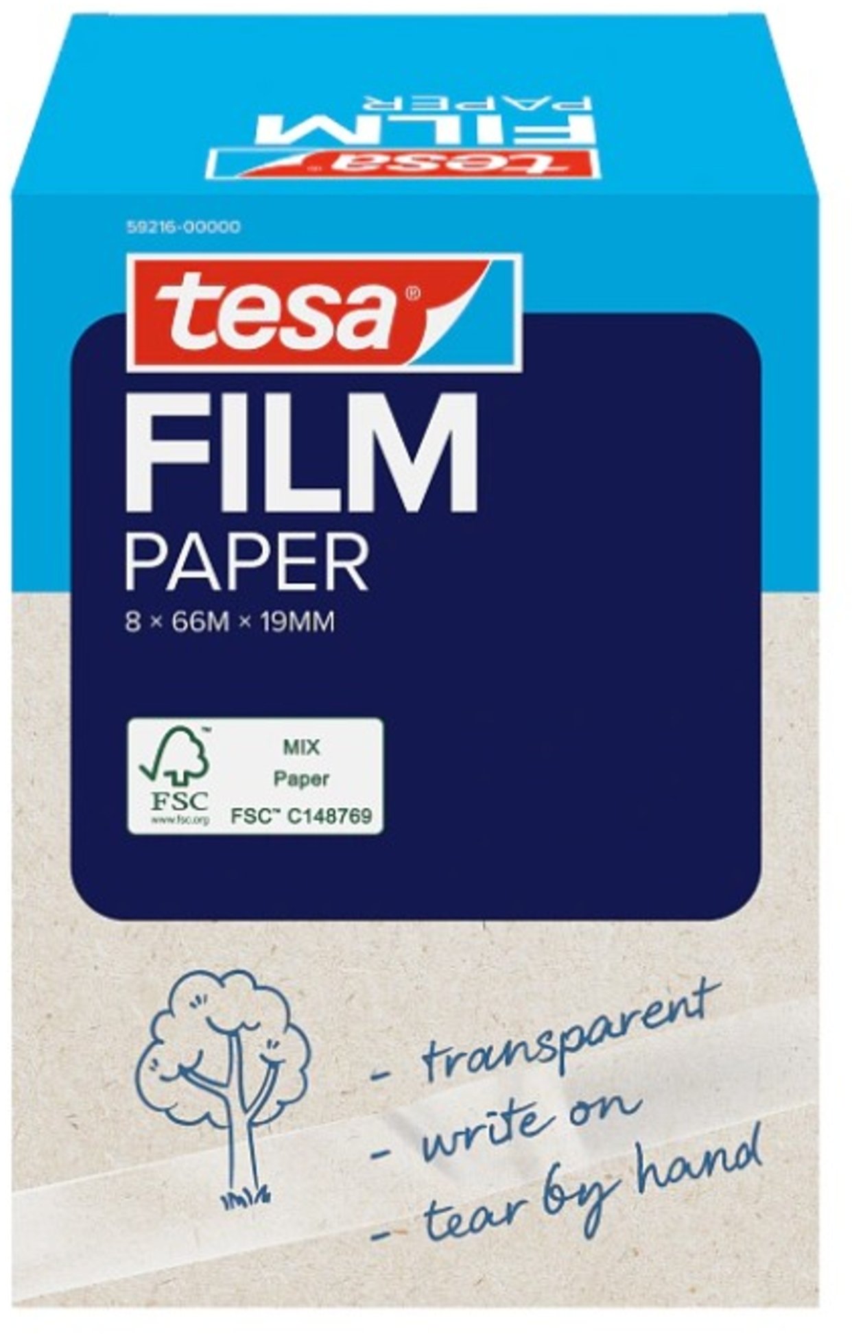Tesa tesafilm PAPIER 8x 66mx19mm przezroczysty