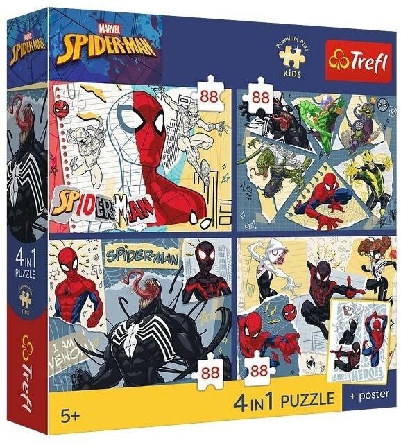 Trefl PUZZLE 4W1 TREFL PREMIUM SPIDERMAN