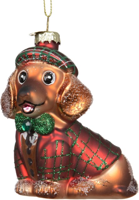 TFT Ornament glass dog 8.9X5
