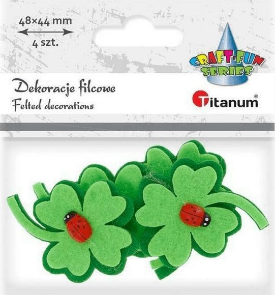 Titanum Filcowe dekoracje 3D koniczyny zielone