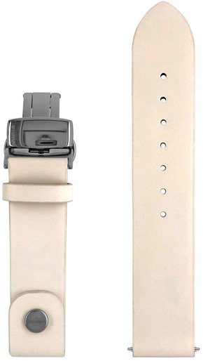 Leather strap Zeppelin white, 18 mm Viedais pulkstenis, smartwatch Leather strap Zeppelin white, 18 mm Viedais pulkstenis, smartwatch