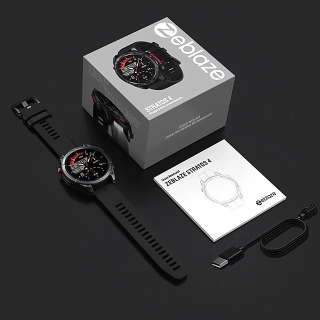 Zeblaze Smartwatch Stratos 4 Abyss Black Czarny Zeblaze Stratos 4 (6946639813847) Viedais pulkstenis, smartwatch