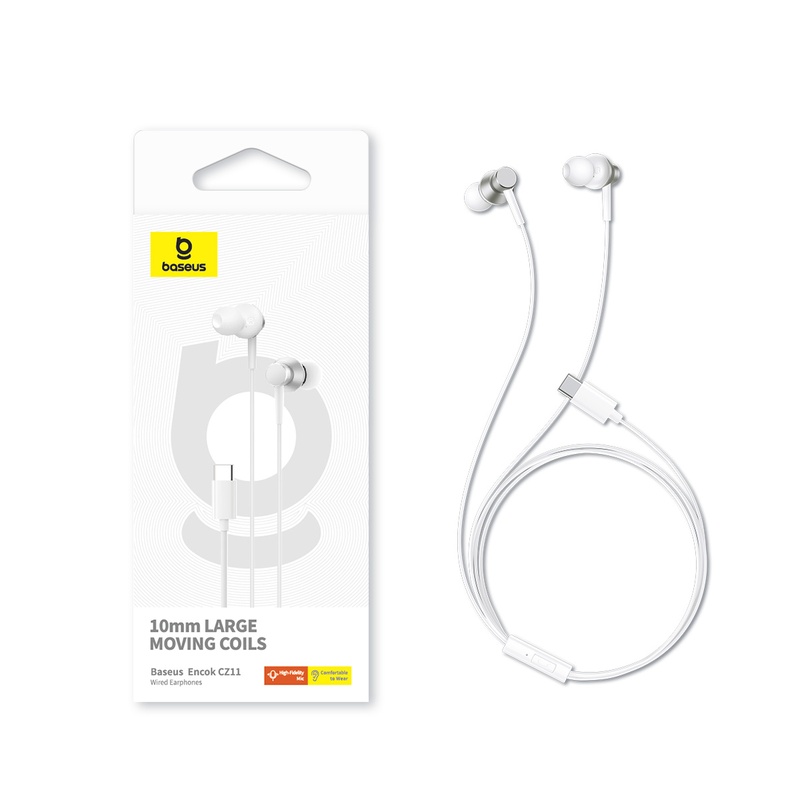 Austiņas Baseus Encok CZ11 White 6932172645687 Austiņas Baseus Encok CZ11 White 6932172645687