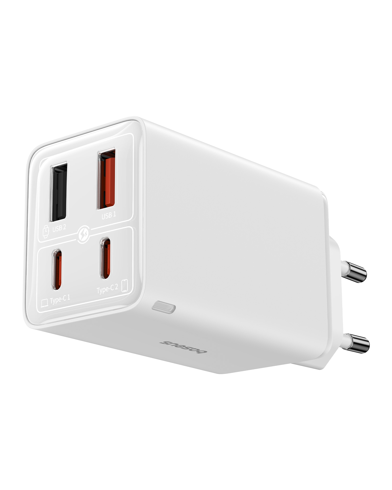 iekārtas lādētājs 6932172644437 Baseus GaN6 Pro, 2xUSB-C + 2xUSB, 65W white Baseus