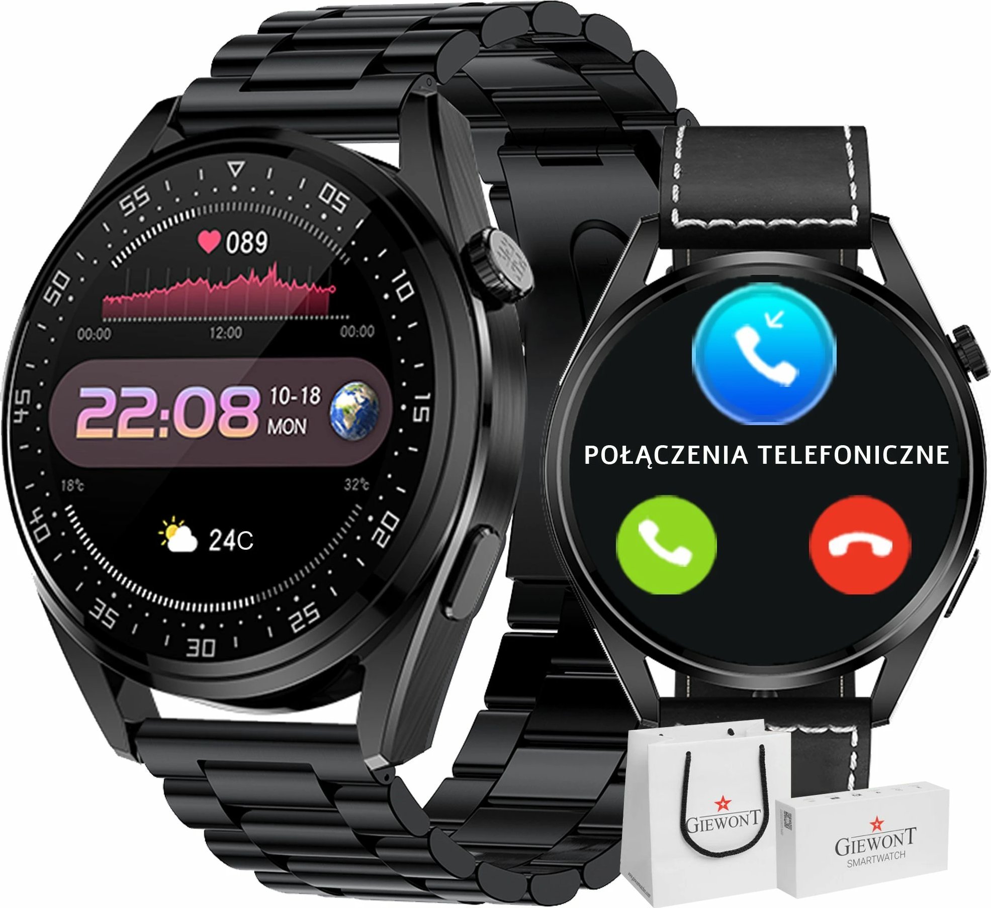Smartwatch Giewont GW450-2 Czarny (GW450-2) GW450-2 (5904665272565) Viedais pulkstenis, smartwatch Smartwatch Giewont GW450-2 Czarny (GW450-2) GW450-2 (5904665272565) Viedais pulkstenis, smartwatch