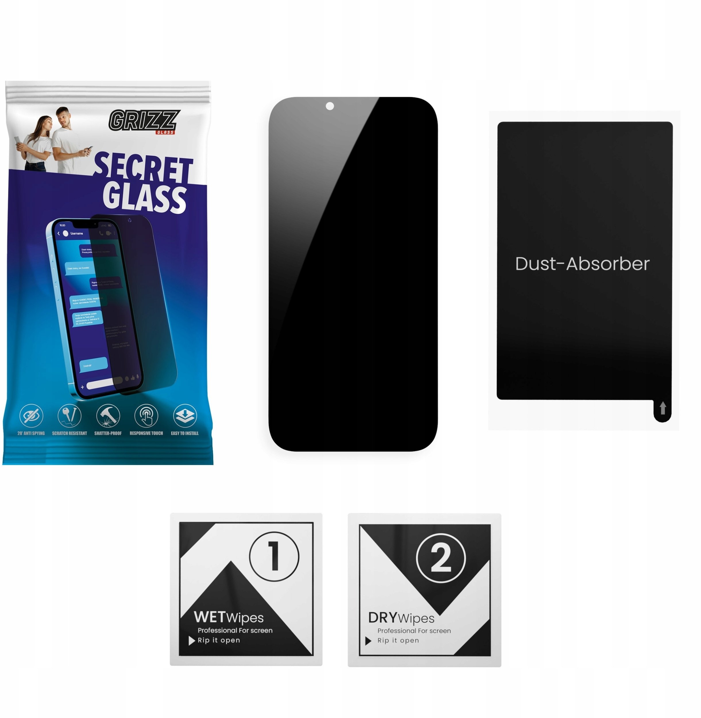 GrizzGlass Szklo prywatyzujace GrizzGlass SecretGlass Motorola Moto G Play GRZ5509 (5904063573677) aizsardzība ekrānam mobilajiem telefoniem