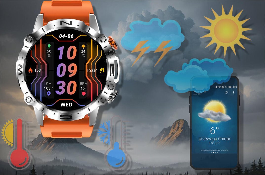 Smartwatch Gravity SMARTWATCH MESKI GT20-4 - AMOLED, DODATKOWY PASEK (sg024d) NoSize 13602520 (5900148049754) Viedais pulkstenis, smartwatch