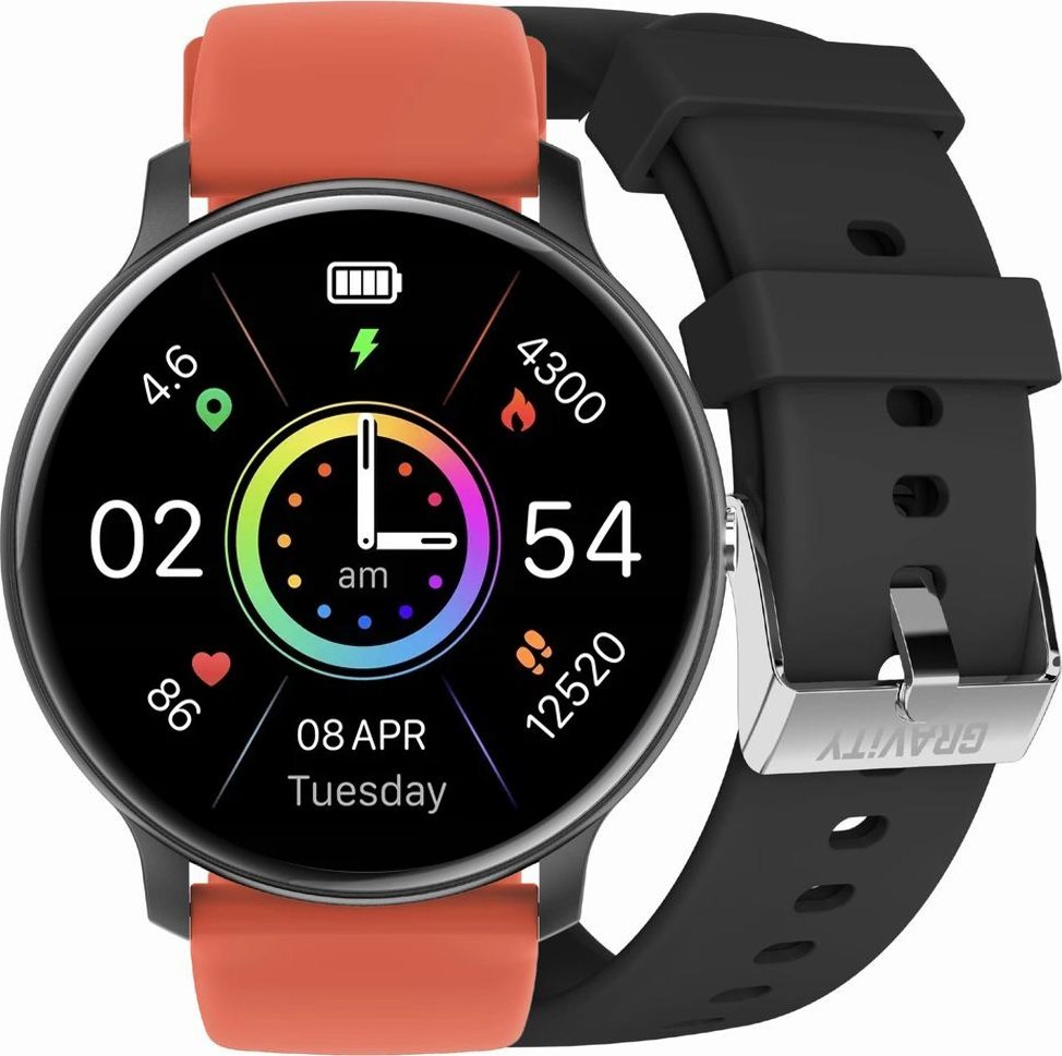 Smartwatch Gravity Zegarek SMARTWATCH - GT1-3 PRO BK/BK/RD 13618038 (5900148049570) Viedais pulkstenis, smartwatch Smartwatch Gravity Zegarek SMARTWATCH - GT1-3 PRO BK/BK/RD 13618038 (5900148049570) Viedais pulkstenis, smartwatch