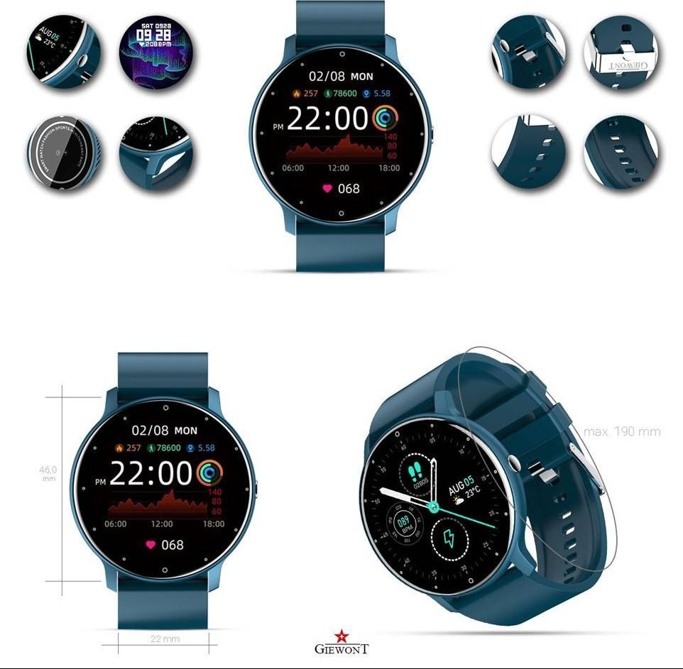 Smartwatch Giewont Smartwatch Giewont Sport Around GW120-4 - Deep Ocean GW120-4 (5904665272756) Viedais pulkstenis, smartwatch Smartwatch Giewont Smartwatch Giewont Sport Around GW120-4 - Deep Ocean GW120-4 (5904665272756) Viedais pulkstenis, smartwatch