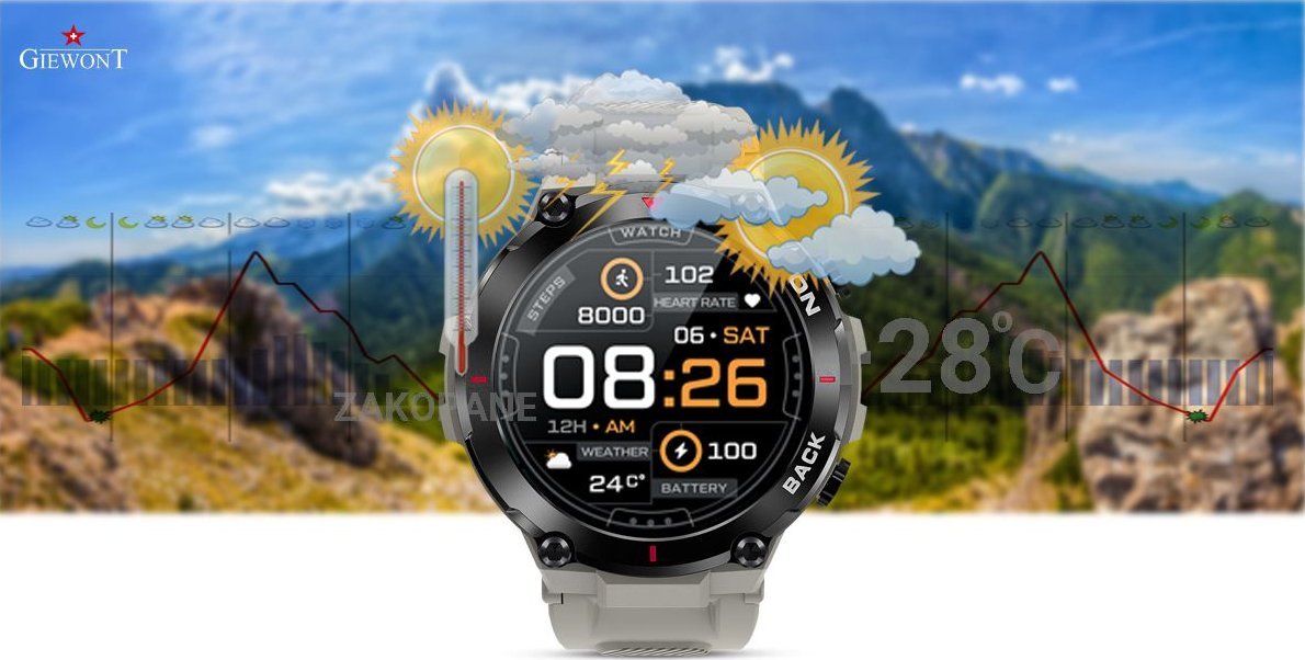 Smartwatch Giewont GW460-3 Szary  (GW460-3) GW460-3 (5904665272800) Viedais pulkstenis, smartwatch