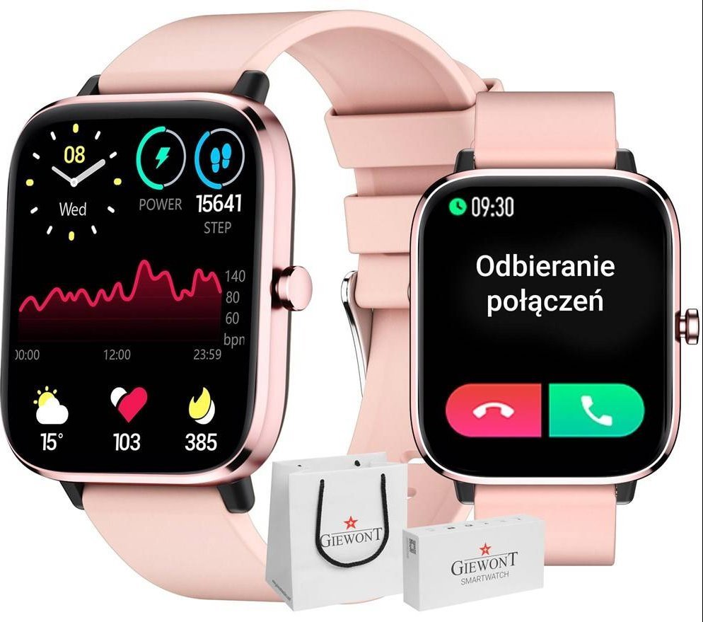 Smartwatch Giewont Smartwatch Giewont Dynamic SmartCall GW230-1 - Rose Gold/Powder Pink GW230-1 (5904665272671) Viedais pulkstenis, smartwatch Smartwatch Giewont Smartwatch Giewont Dynamic SmartCall GW230-1 - Rose Gold/Powder Pink GW230-1 (5904665272671) Viedais pulkstenis, smartwatch