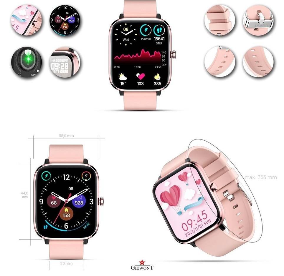 Smartwatch Giewont Smartwatch Giewont Dynamic SmartCall GW230-1 - Rose Gold/Powder Pink GW230-1 (5904665272671) Viedais pulkstenis, smartwatch Smartwatch Giewont Smartwatch Giewont Dynamic SmartCall GW230-1 - Rose Gold/Powder Pink GW230-1 (5904665272671) Viedais pulkstenis, smartwatch