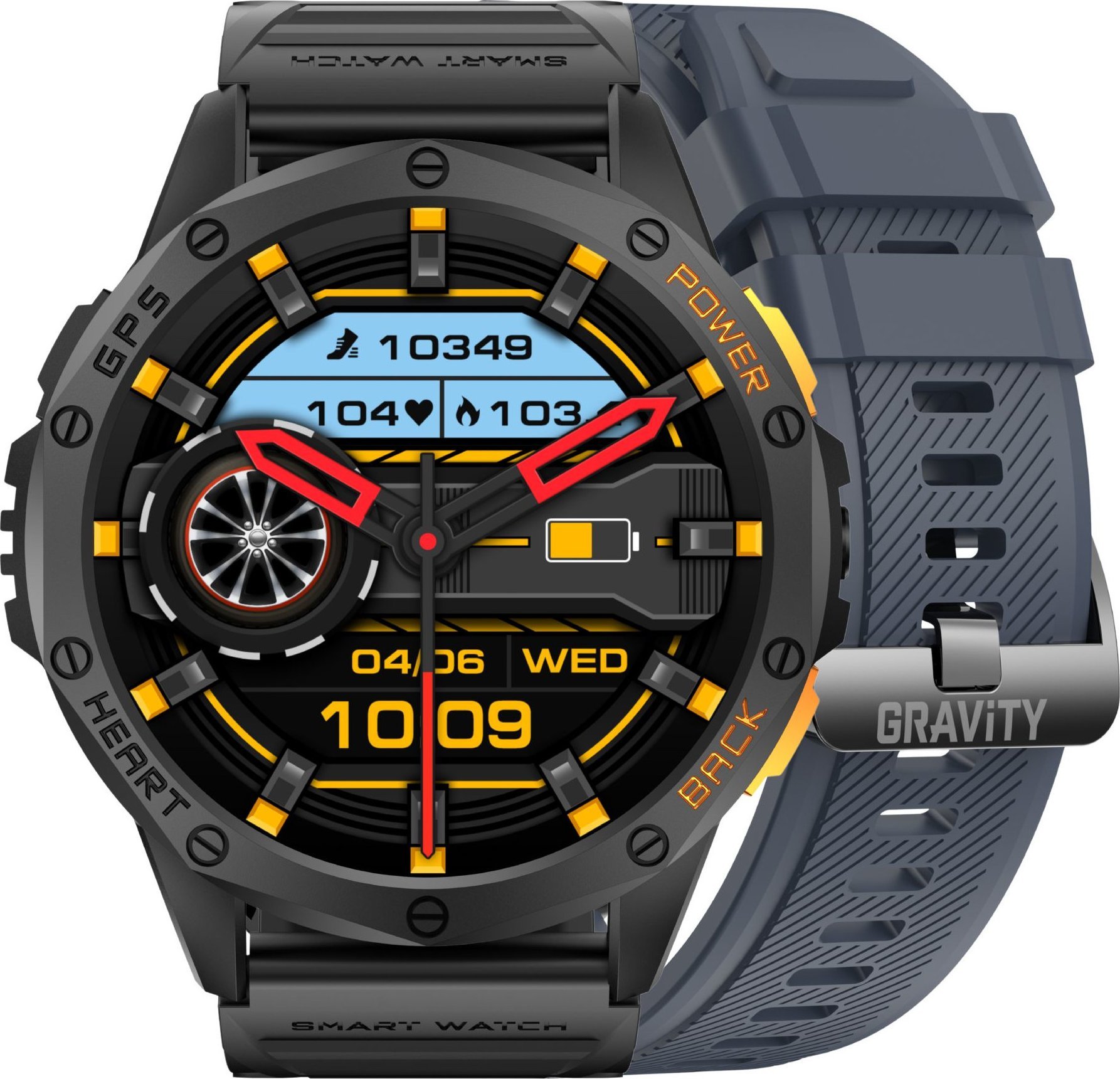 Zegarek meski SMARTWATCH GRAVITY GT24-4 SR/BK/OG Viedais pulkstenis, smartwatch Zegarek meski SMARTWATCH GRAVITY GT24-4 SR/BK/OG Viedais pulkstenis, smartwatch
