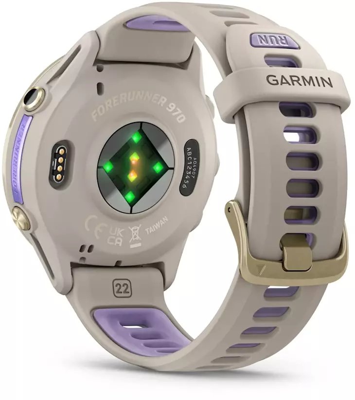 Viedpulksteni Garmin  Forerunner 970, Soft Gold Titanium with French Grey Case and French Grey/Translucent Indigo Band 753759349943 (7537593 Viedais pulkstenis, smartwatch