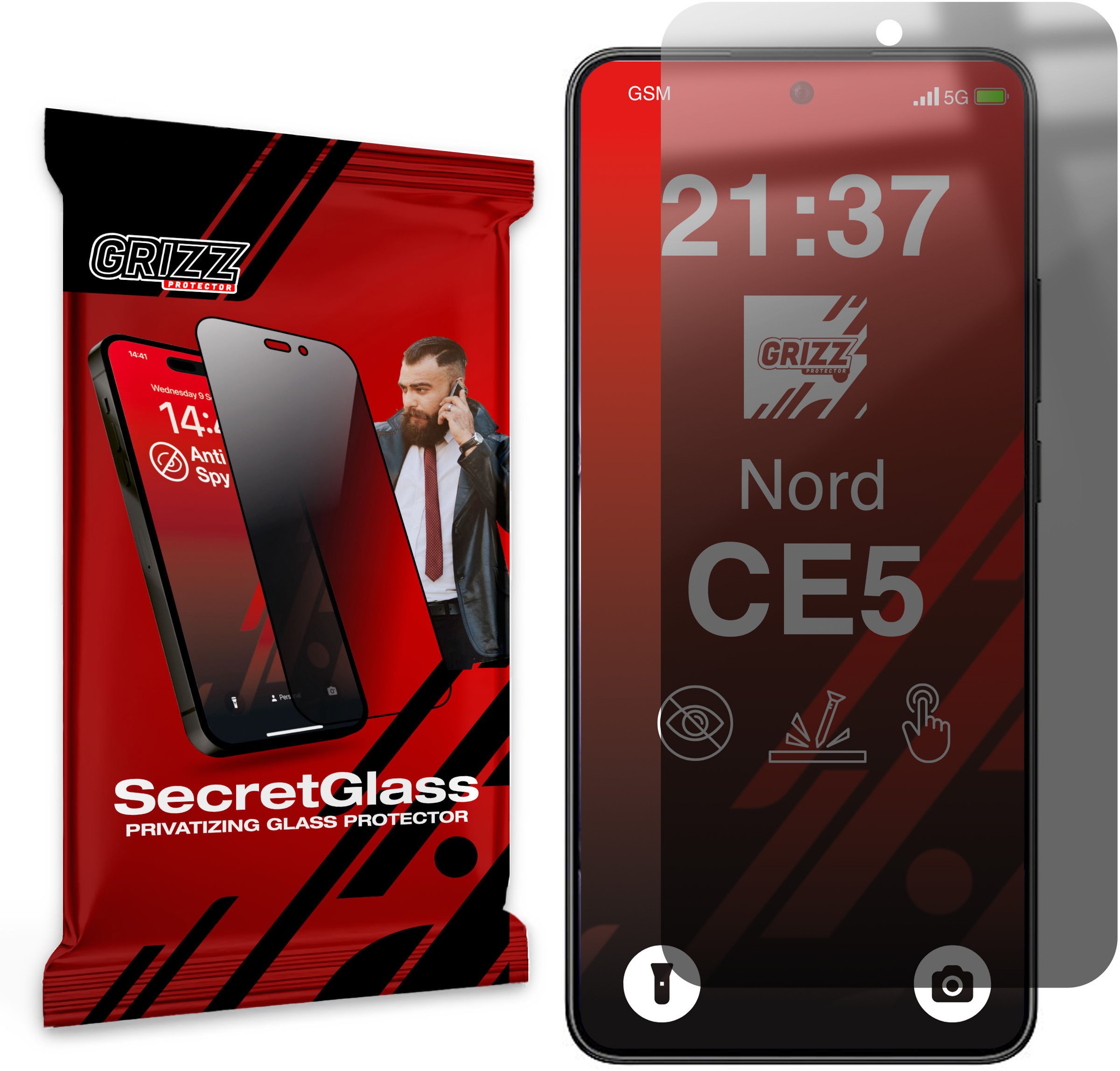 GrizzGlass Matowe szklo prywatyzujace GrizzGlass SecretGlass do OnePlus Nord CE5 GRZ14552 (5906146491564) aizsardzība ekrānam mobilajiem telefoniem GrizzGlass Matowe szklo prywatyzujace GrizzGlass SecretGlass do OnePlus Nord CE5 GRZ14552 (5906146491564) aizsardzība ekrānam mobilajiem telefoniem