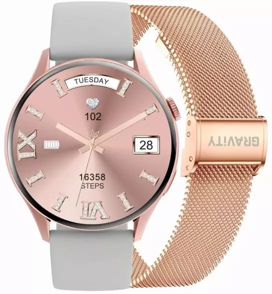 Smartwatch Gravity Rozowe Zloto Pasek i Bransoleta GT5-7 GT5-7 (5900148051924) Viedais pulkstenis, smartwatch Smartwatch Gravity Rozowe Zloto Pasek i Bransoleta GT5-7 GT5-7 (5900148051924) Viedais pulkstenis, smartwatch