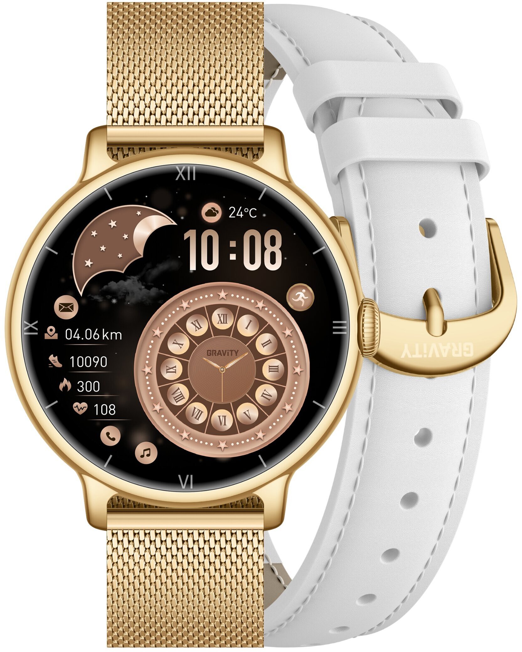 Smartwatch Gravity GT33-2 Zloty (GT33) GT33 (5900148057049) Viedais pulkstenis, smartwatch Smartwatch Gravity GT33-2 Zloty (GT33) GT33 (5900148057049) Viedais pulkstenis, smartwatch