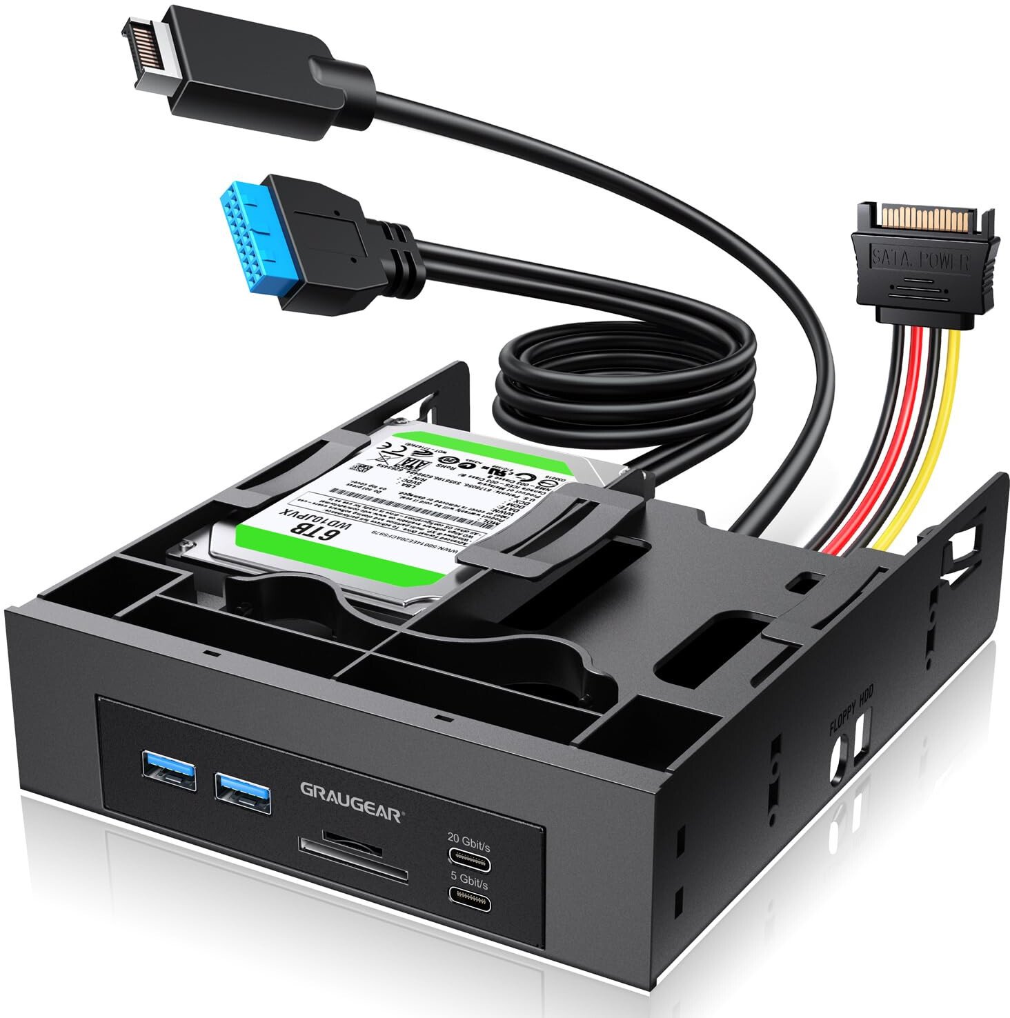 Graugear GRAUGEAR USB-HUB Czytnik kart panel