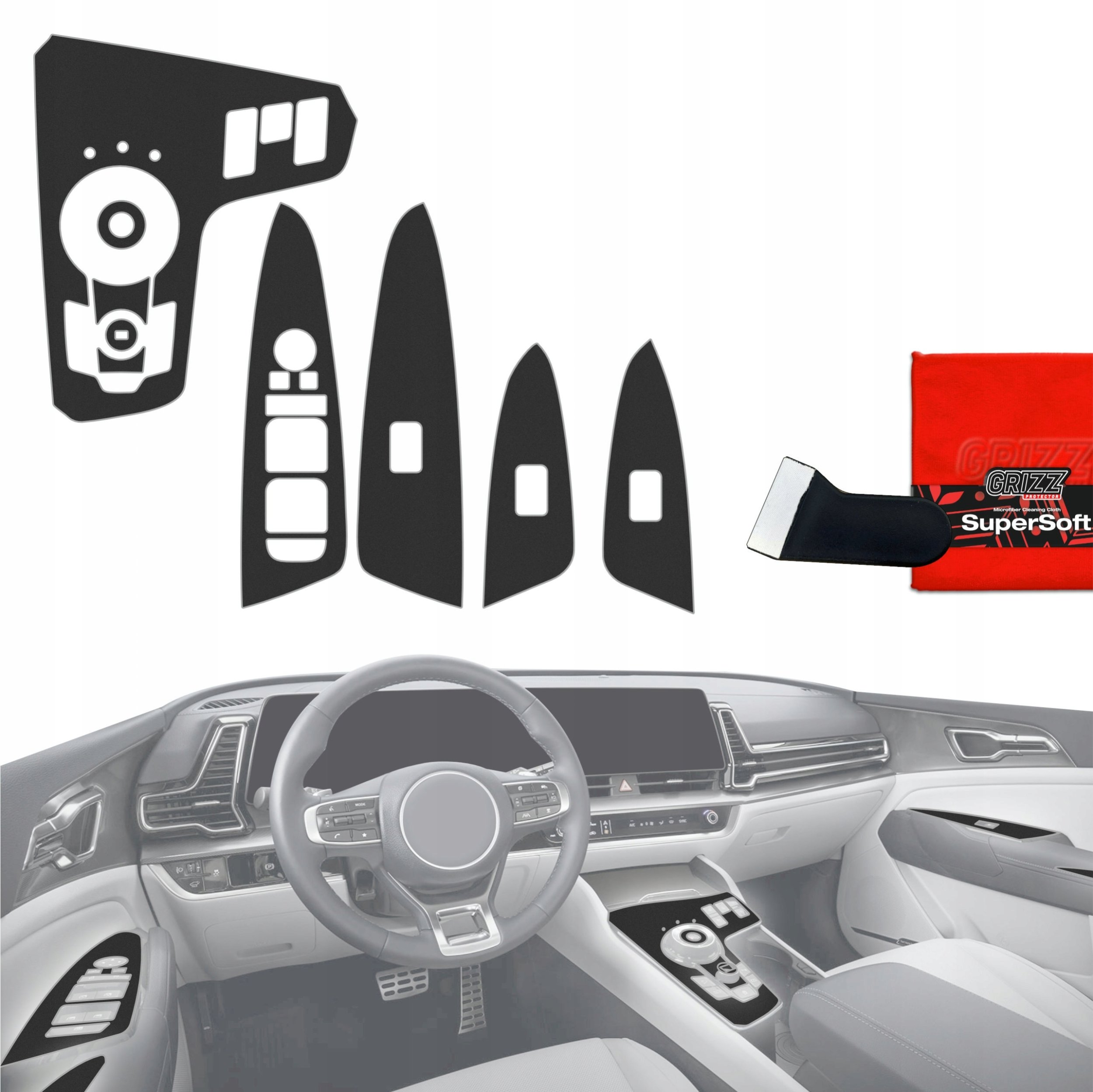 GrizzGlass Folia do wnetrza PianoSkin Black