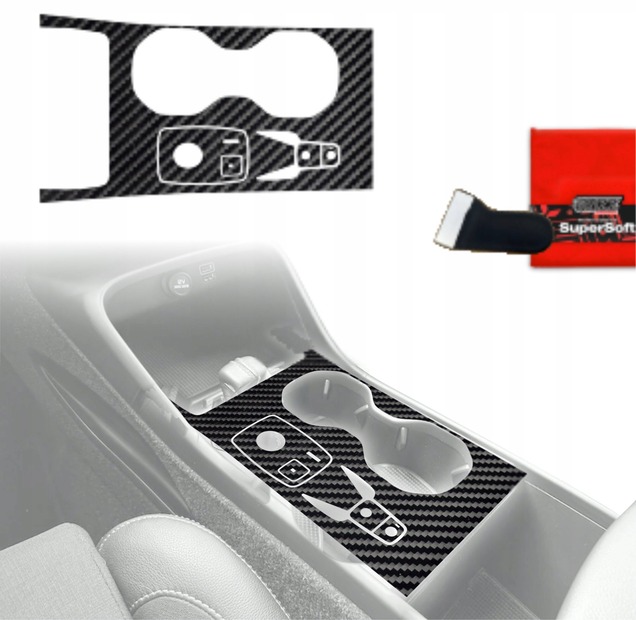 GrizzGlass Folia do wnetrza PianoSkin Carbon