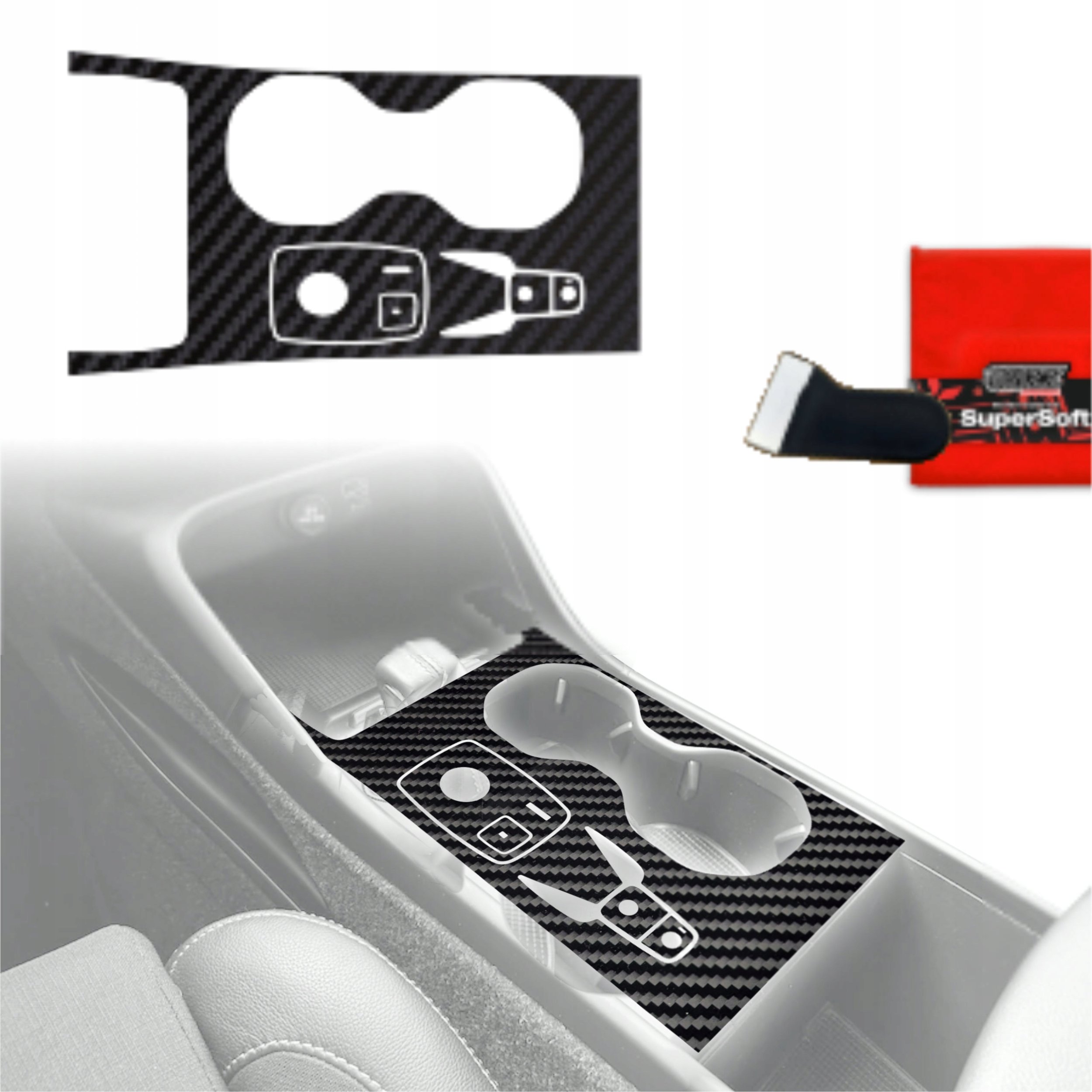 GrizzGlass Folia do wnetrza PianoSkin Carbon