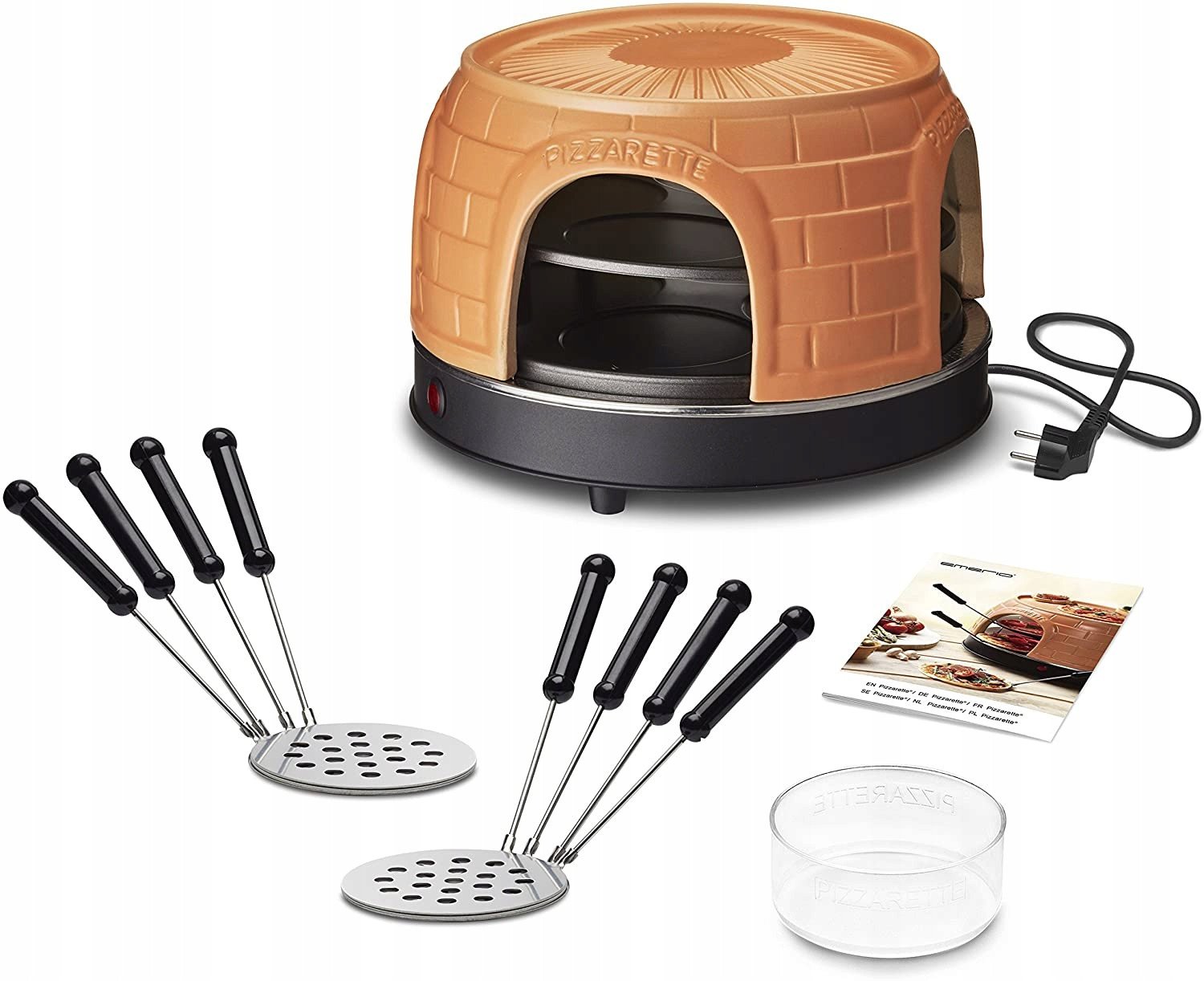 Emerio Pizza Ofen,Pizzarette Prebake Funktion, 8 Pers.