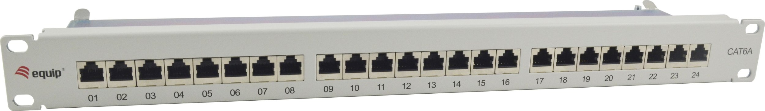 Equip 24-Port Cat.6A Shielded Patch Panel, Light Grey