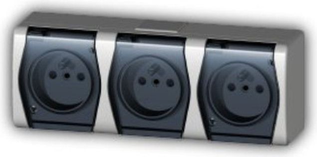 Elektro-Plast Hermes2 Gniazdo hermetyczne potrojne z/u