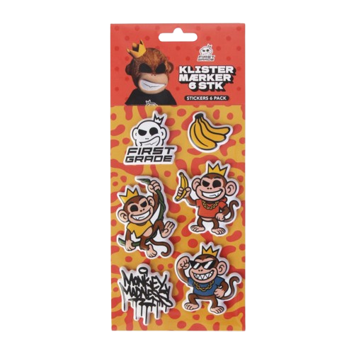 FIRSTGRADE - Monkey Stickers 6 pcs