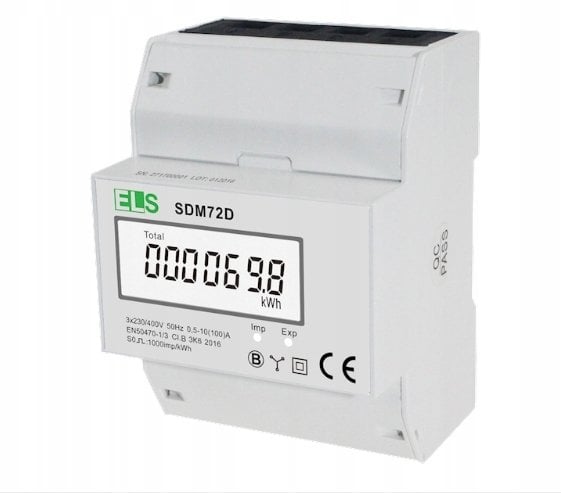 Wskaznik LCD 3-fazowy 100A 4-modulowy SDM72D