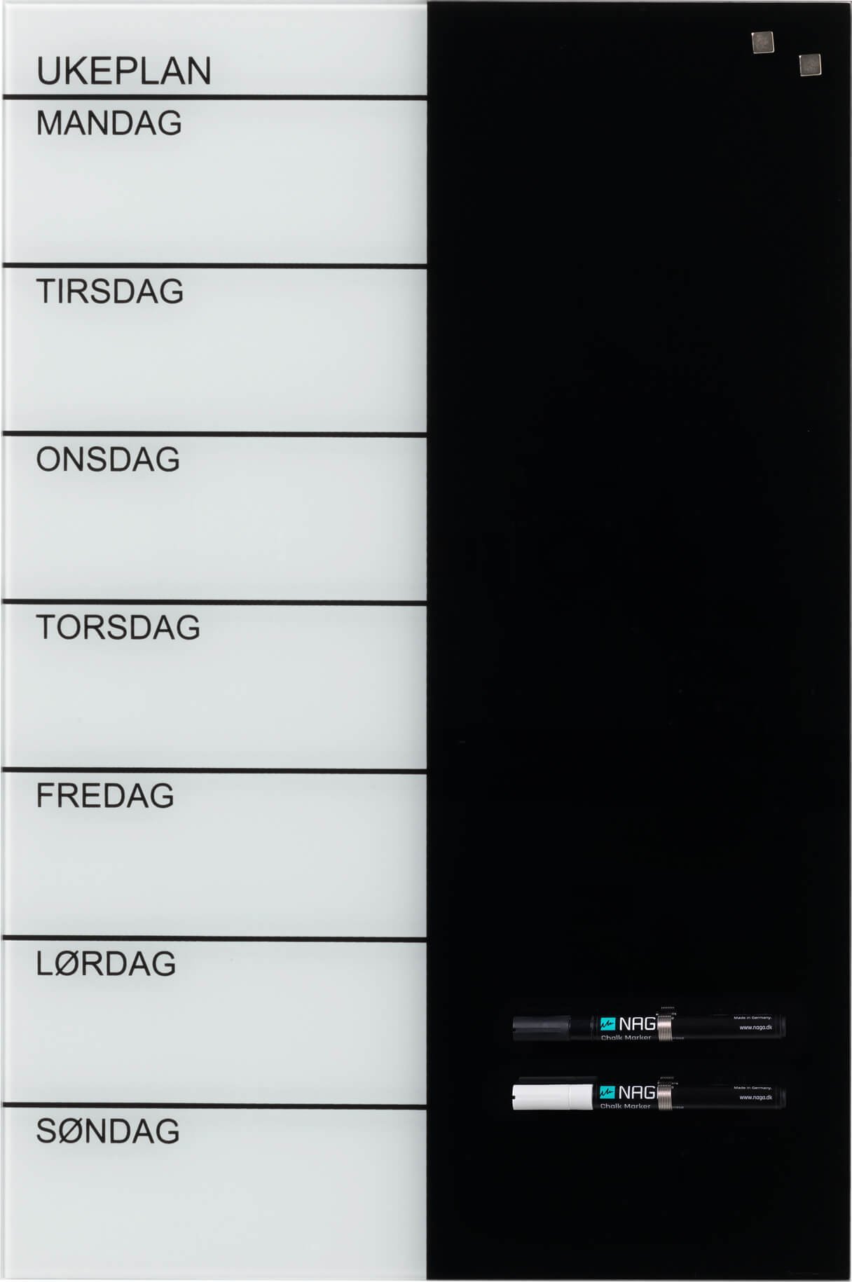NAGA Magnetic weekly board in glass