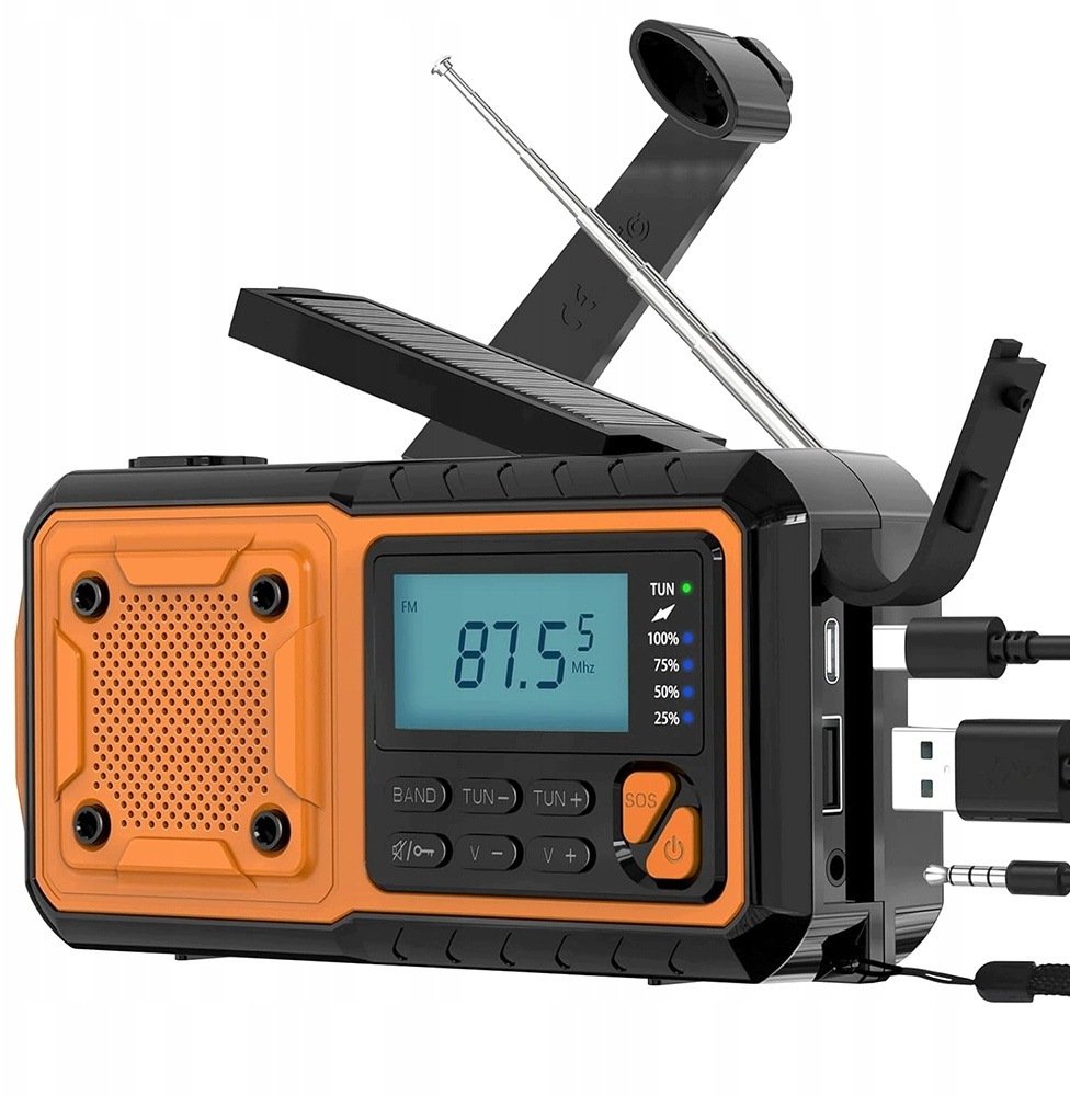Radio Awaryjne AM/FM IPX3 z dynamem