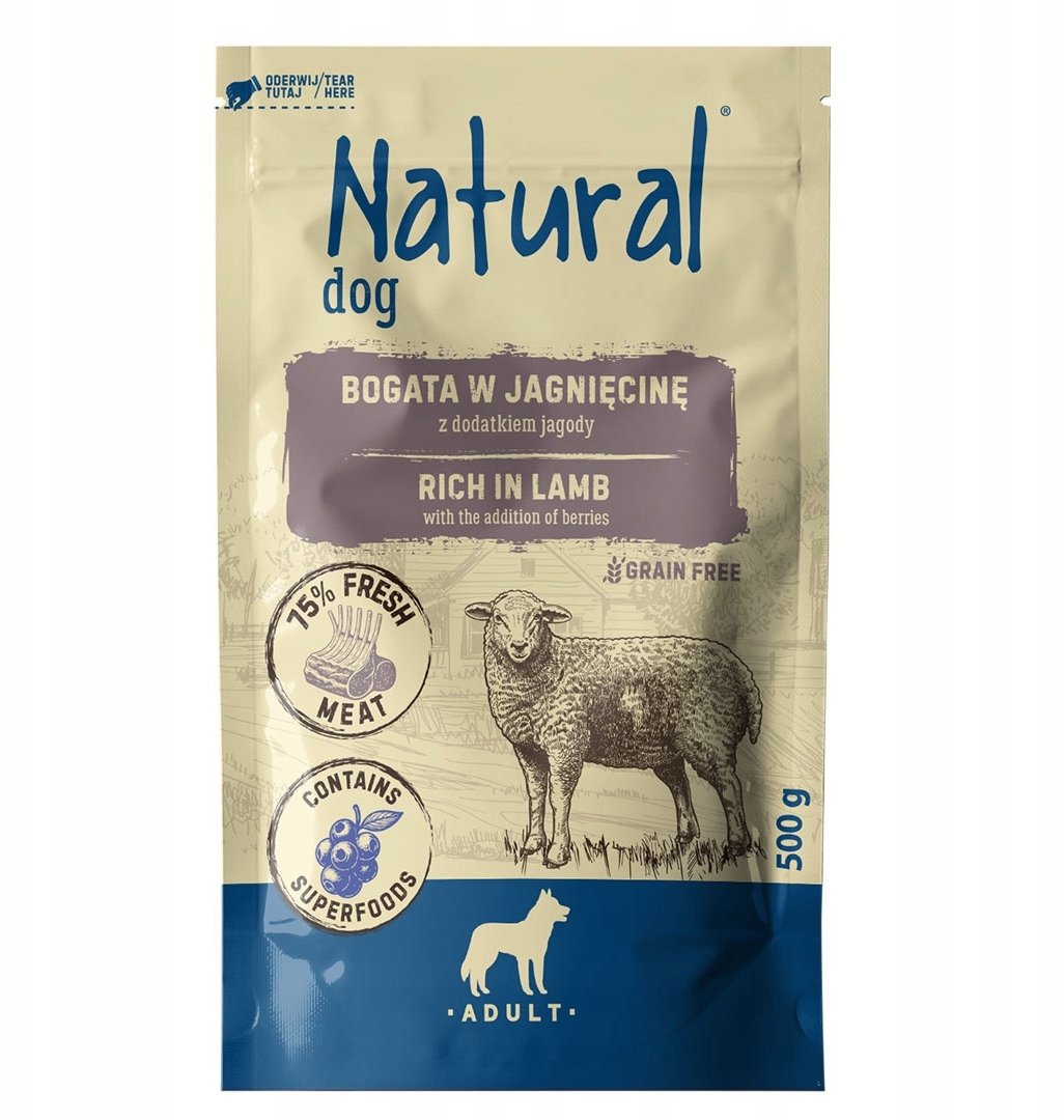 NATURAL Jagniecina z dodatkiem jagody mokra