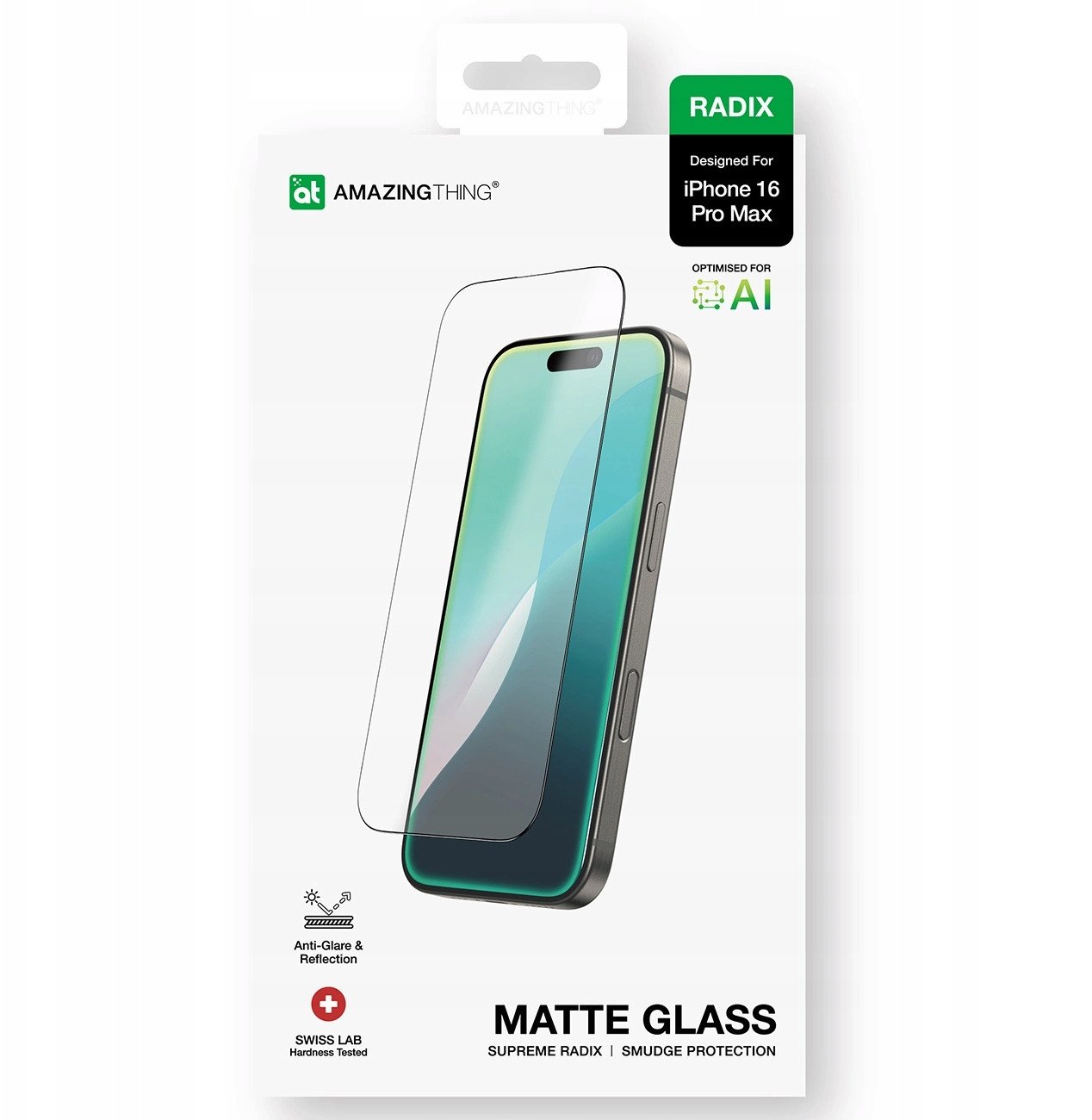 Amazingthing Szklo hartowane AMAZINGTHING Radix Matte Glass matowe do iPhone 16 Pro Max 4896238000877 (4896238000877) aizsardzība ekrānam mobilajiem telefoniem