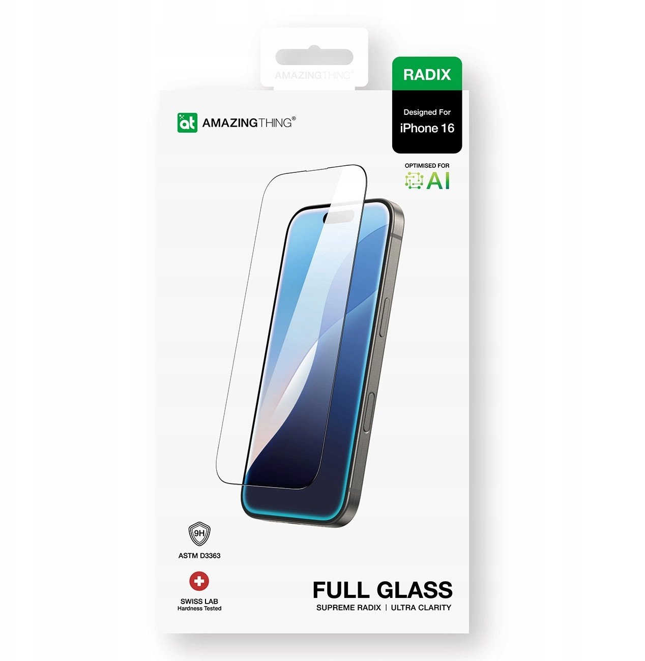 Amazingthing Szklo hartowane AMAZINGTHING Radix Full Glass do iPhone 16 4896238000860 (4896238000860) aizsardzība ekrānam mobilajiem telefoniem