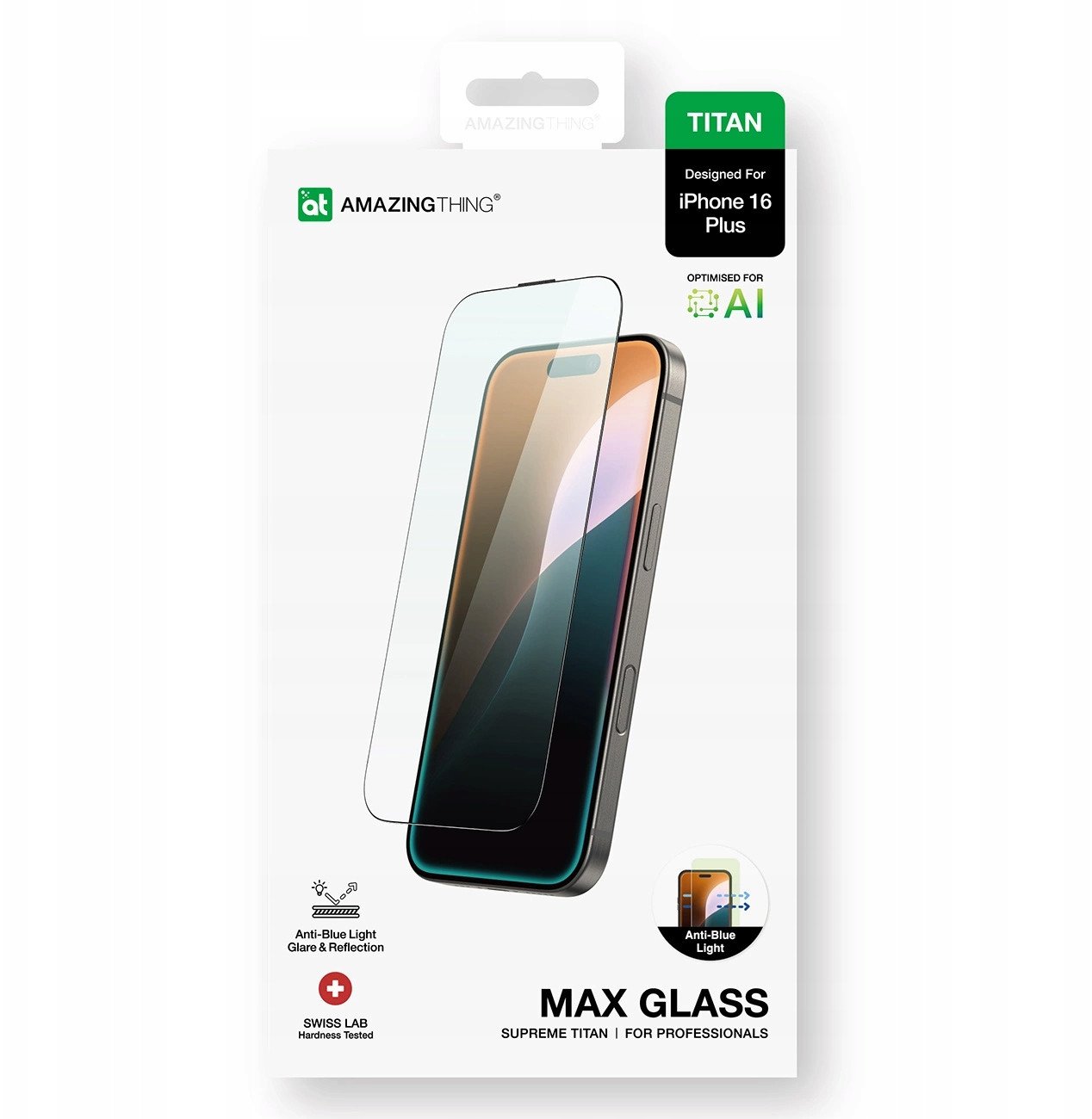 Amazingthing Szklo hartowane AMAZINGTHING Titan Max Tempered Glass do iPhone 16 Plus 4896238001096 (4896238001096) aizsardzība ekrānam mobilajiem telefoniem