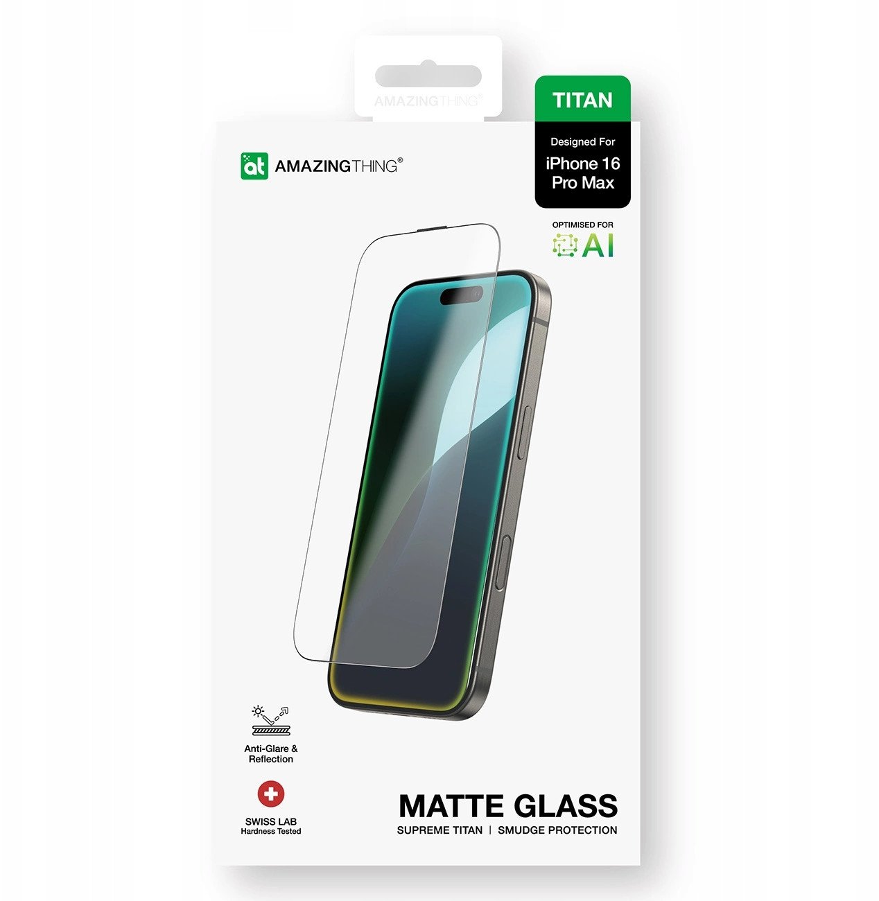 Amazingthing Szklo hartowane AMAZINGTHING Titan Matte Glass matowe do iPhone 16 Pro Max 4896238000990 (4896238000990) aizsardzība ekrānam mobilajiem telefoniem