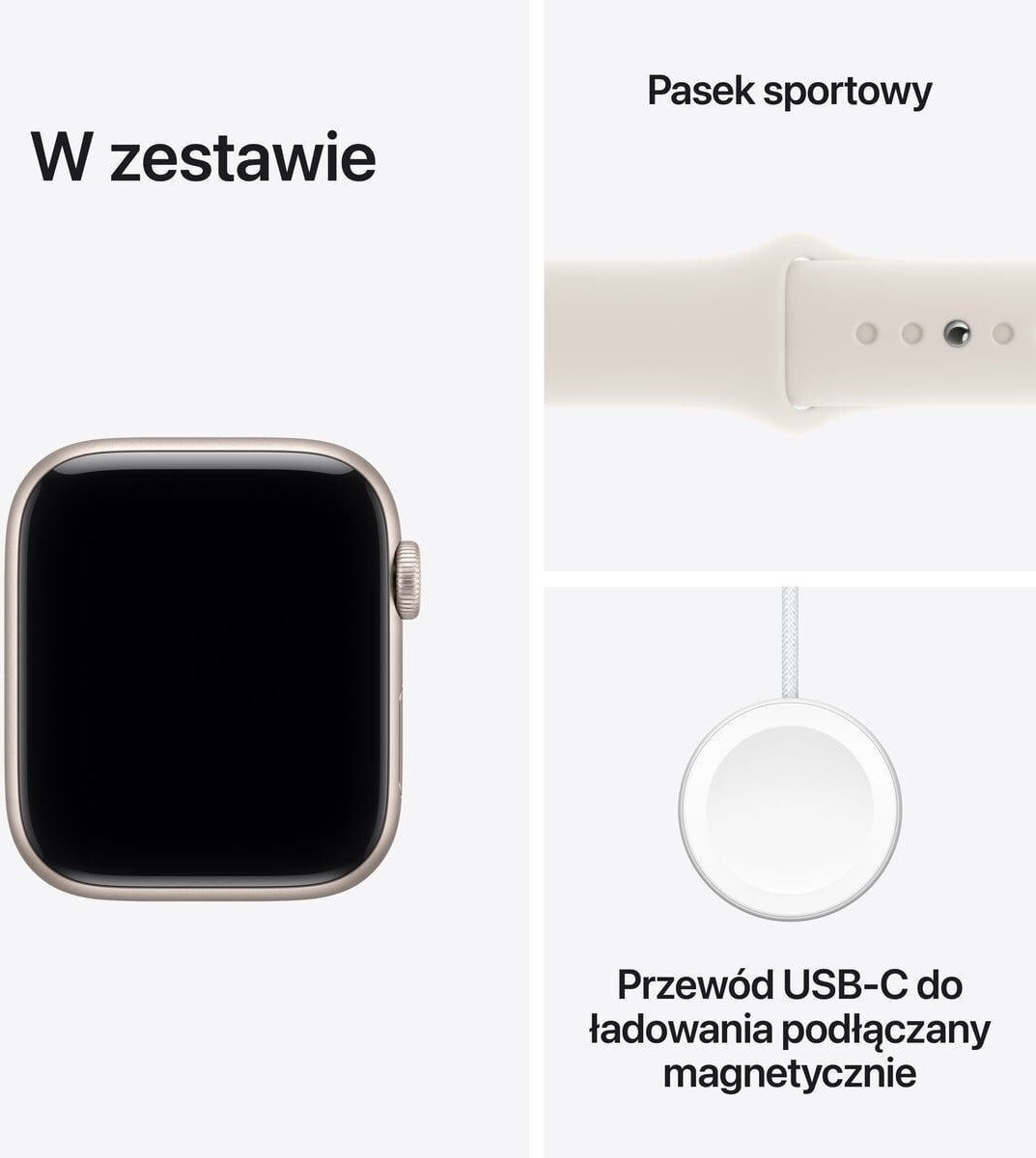 Smartwatch Apple Watch SE 3 GPS 44mm Starlight Alu Sport S/M Bezowy  (MEHG4MP/A) MEHG4MP/A (195950645927) Viedais pulkstenis, smartwatch
