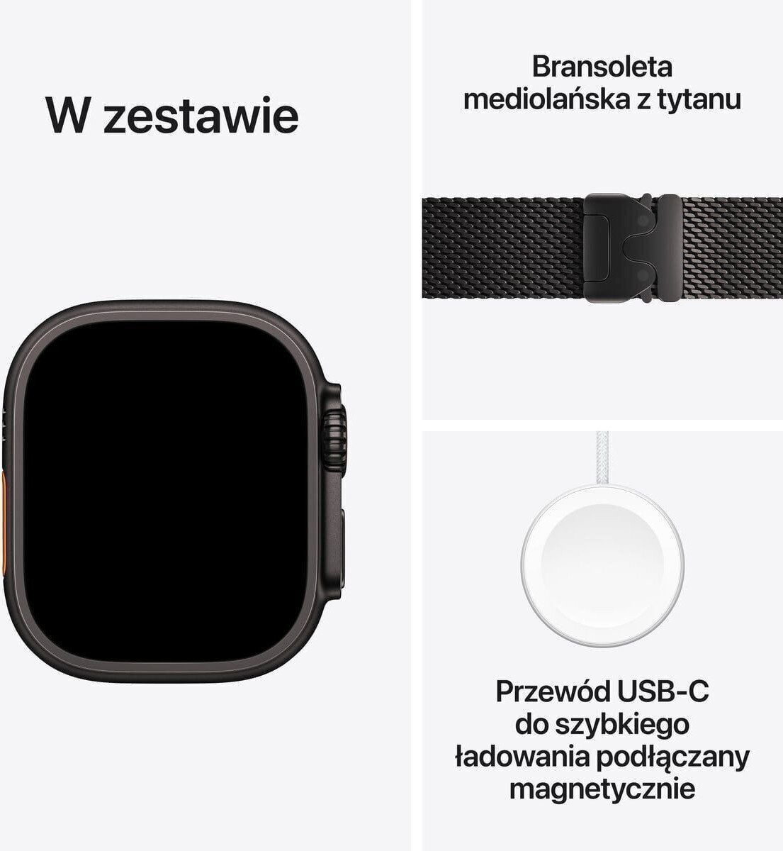 Smartwatch Apple Watch Ultra 3 GPS + Cellular 49mm Black Titanium / Titanium Milanese Loop M Czarny (MF1Q4QI/A) MF1Q4QI/A (195950610895) Viedais pulkstenis, smartwatch Smartwatch Apple Watch Ultra 3 GPS + Cellular 49mm Black Titanium / Titanium Milanese Loop M Czarny (MF1Q4QI/A) MF1Q4QI/A (195950610895) Viedais pulkstenis, smartwatch