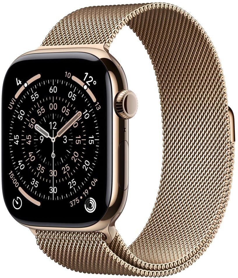 Smartwatch Apple Watch 11 GPS + Cellular 46mm Gold Titanium Milanese Loop S/M Zloty (MFD74ZR/A) MFD74ZR/A (0195950629590) Viedais pulkstenis, smartwatch Smartwatch Apple Watch 11 GPS + Cellular 46mm Gold Titanium Milanese Loop S/M Zloty (MFD74ZR/A) MFD74ZR/A (0195950629590) Viedais pulkstenis, smartwatch