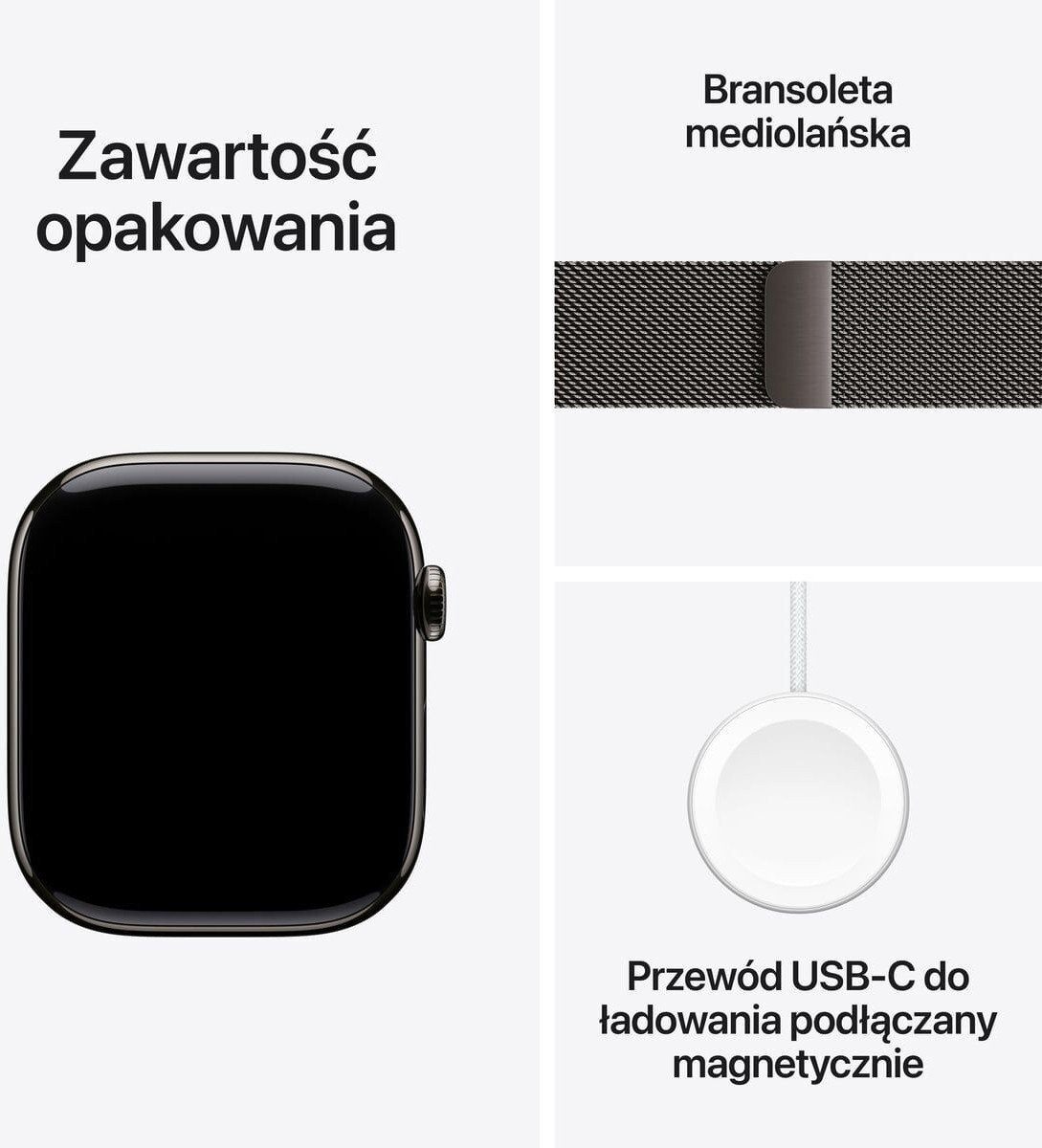 Smartwatch Apple Watch 11 GPS + Cellular 42mm Slate Titanium Milanese Loop Grafitowy  (MF8U4MP/A) MF8U4MP/A (195950629668) Viedais pulkstenis, smartwatch