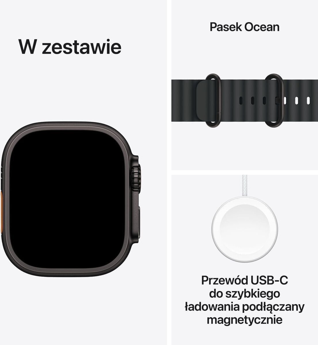 Smartwatch Apple Watch Ultra 3 GPS + Cellular 49mm Black Titanium / Ocean Band Czarny (MF0J4QR/A) 15648115 (195950610017) Viedais pulkstenis, smartwatch